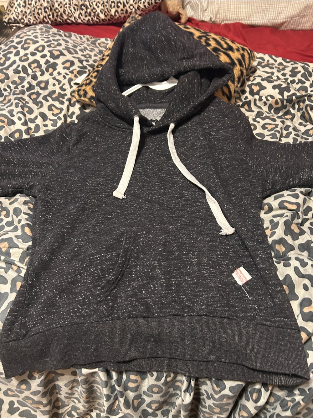 Reflex Charcoal Marled Hooded Pullover with White Drawcords